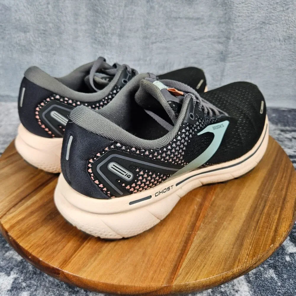 Brooks Ghost 14 Womens Shoes Size 8 Black Pink Athletic Running Walking Sneakers